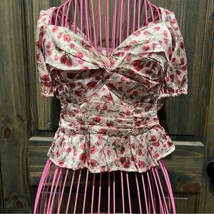 Altar'd State Pink Floral Blouse